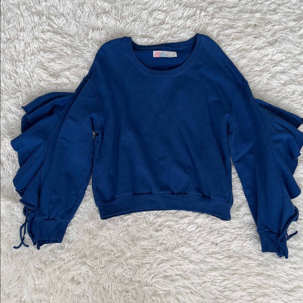 Free People Beach Ruffle Sleeve Sweatshirt Size XS